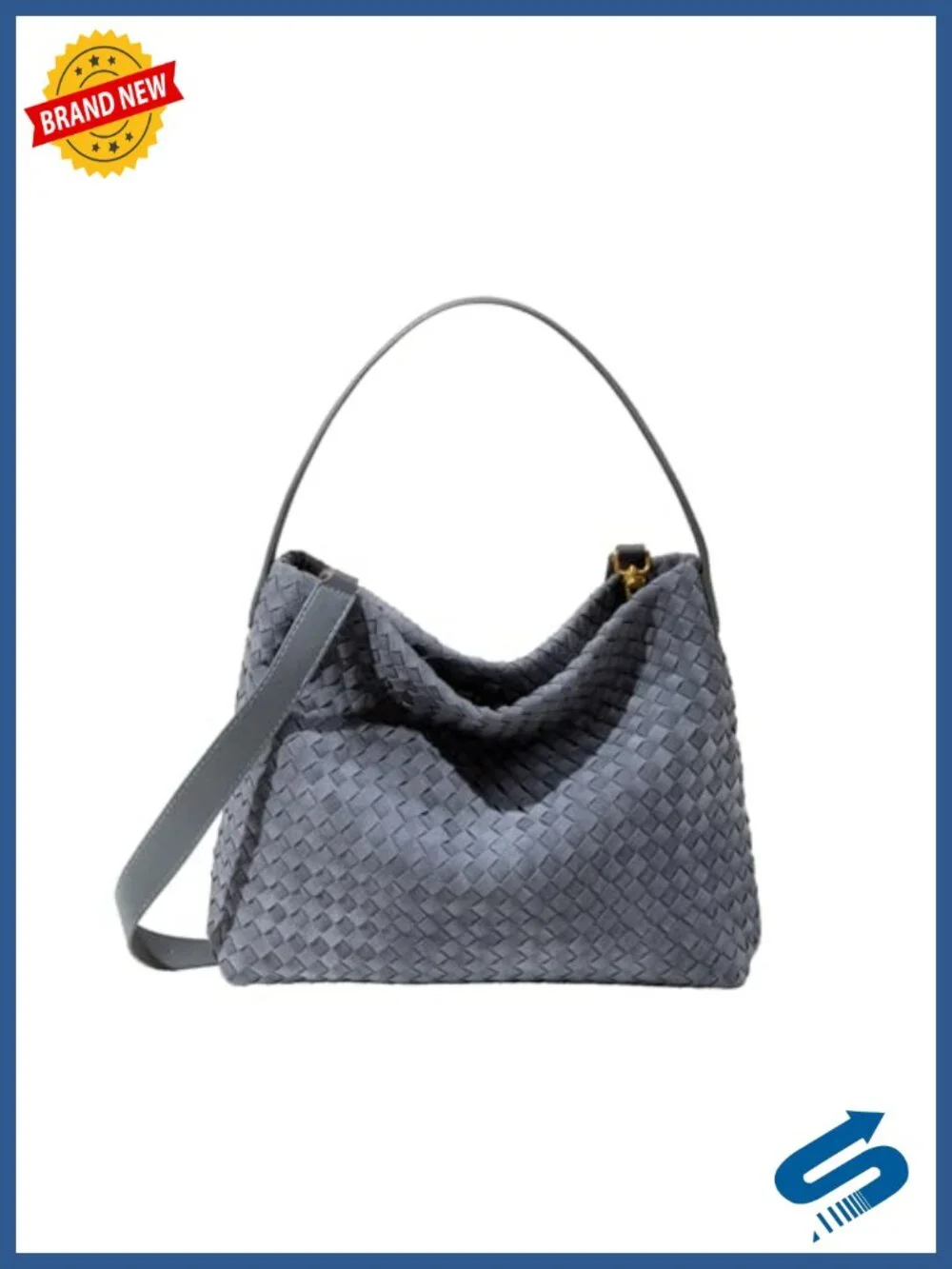 Suede Woven Tote Bag Hobo Shoulder Purse Roomy Vegan